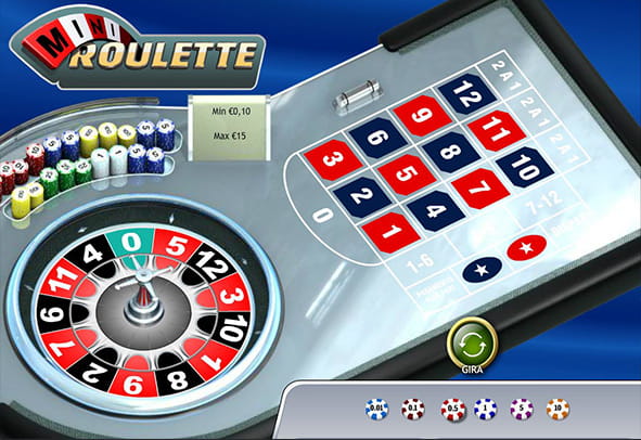 L'interfaccia grafica della Mini Roulette di Playtech.