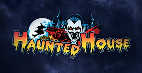 Il logo della slot machine 'Haunted House'.