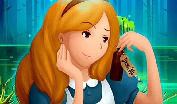 I protagonisti della slot machine a tema fiabesco Alice Adventure di iSoftBet.