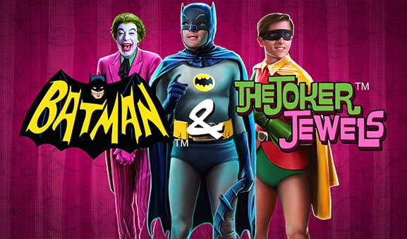 Joker, Batman e Robin: i tre protagonisti della slot Batman and The Joker Jewels di Playtech.