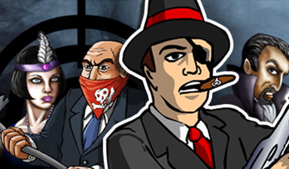 I personaggi del gameplay della slot Mafia Madness prodotta da random Logic.