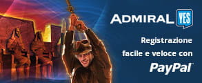 AdmiralYES: registrazione facile e veloce con PayPal.