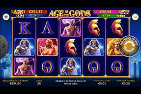 La slot Age of the Gods in catalogo sul casinò mobile Eurobet