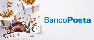 Il logo BancoPosta e delle fiches da casinò