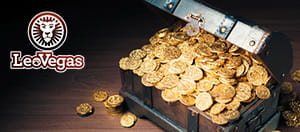 Dei gettoni d’oro e in sovraimpressione il logo di LeoVegas.