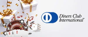 Il logo Diners Club su uno sfondo di fiche