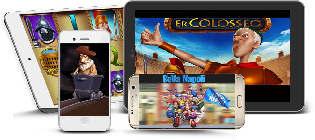 Diversi giochi slot e da tavolo prodotti da Capecod su dei dispositivi mobile.