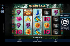 La slot Gorilla prodotta da Novimatic protagonista della piattaforma mobile StarVegas.
