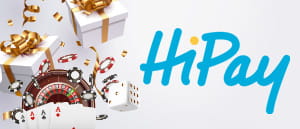 Il logo di HiPay e delle fiche da casinò