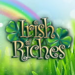 Il logo della slot con jackpot Irish Riches.
