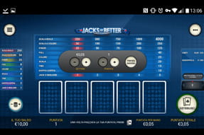Il videopoker Jacks or Better di Casinò.com mobile. 