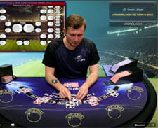Un tavolo blackjack live di Casinò.com.