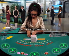 Un tavolo dal vivo del blackjack Lottomatica.