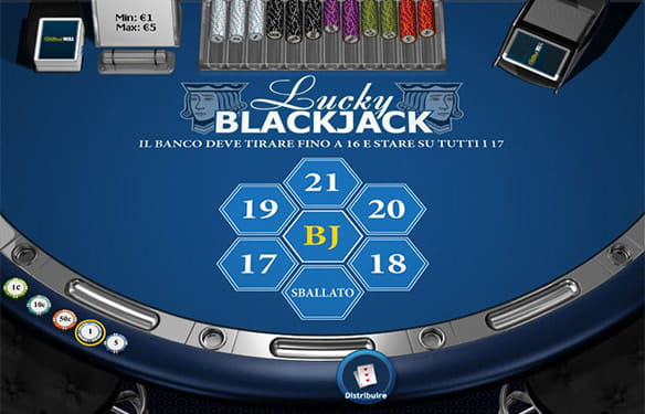 Lucky Blackjack prevede un solo mazzo di carte e la scommessa sul risultato finale