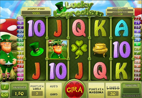 L'interfaccia di gioco della slot Lucky Leprechaun di iSoftBet.