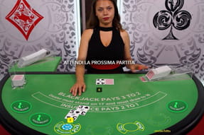 Uno dei numerosi tavoli Blackjack live del casinò CasinoMania dal vivo.