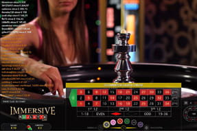Il tavolo della Immersive Roulette del casinò CasinoMania.