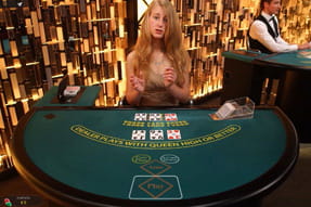 Il tavolo del Three Card Poker presente sul casinò CasinoMania.