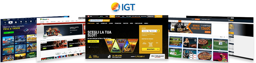 Homepage di alcuni dei migliori casinò in cui troverete giochi targati IGT.