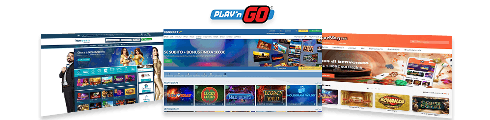 Homepage di alcuni dei migliori casinò Play'n GO.