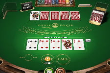 Un tavolo del gioco Oasis Poker Pro offerto da Goldbet.
