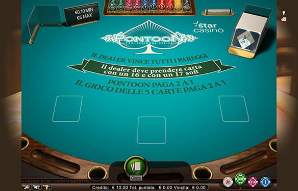 Il Pontoon è un gioco imparentato al blackjack in cui il banco gioca a carte coperte