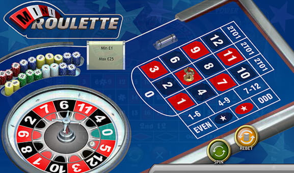 Layout di gioco della Mini Roulette di Playtech.