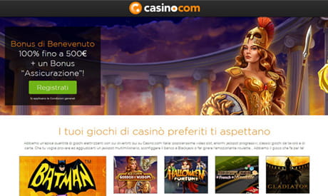 Il sito web di Casinò.com.