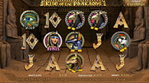 La schermata di gioco di una slot a tema Antico Egitto.