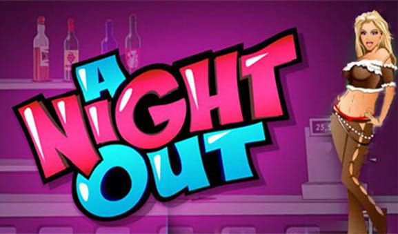 Il logo della slot A Night Out di Playtech con uno dei personaggi che animano il gameplay.