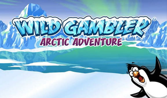 Il logo della slot Arctic Adventure di Playtech con un paesaggio polare sullo sfondo.