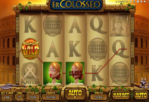 I rulli della slot machine Er Colosseo macchina di prestigio Capecod.