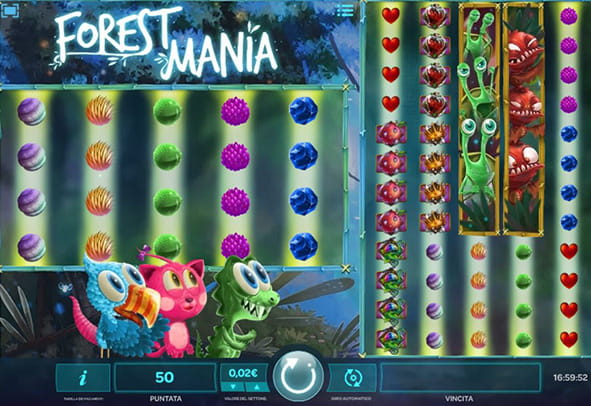 I personaggi della slot a tema Forest Mania prodotta da iSoftBet.