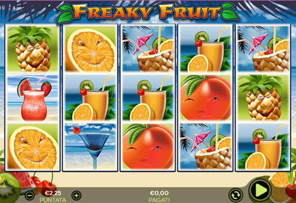 La grafica della slot Freaky Fruit targata Random Logic.
