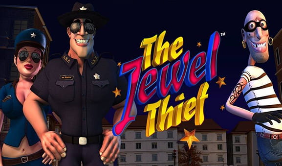 Personaggi e logo della slot The Jewel Thief di Random Logic.
