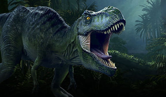 Uno dei dinosauri protagonisti della slot Jurassic Park di Microgaming.