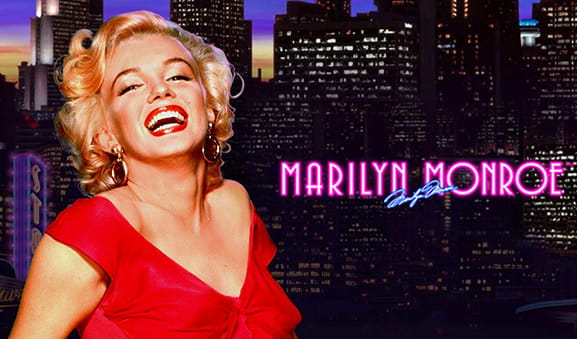 La celebre attrice Marilyn Monroe, protagonista dell'omonima slot del developer Playtech.