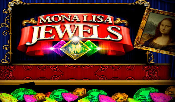 La Mona Lisa ed il logo della slot Mona Lisa Jewels di iSoftBet.
