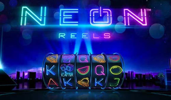 Il logo della slot machine Neon Reels sviluppata dal provider iSoftBet.