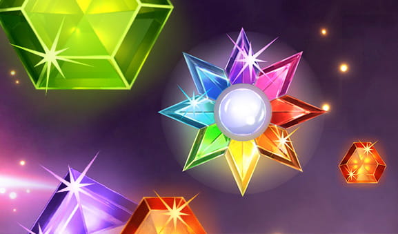 Gli elementi colorati che caratterizzano l'interfaccia grafica della slot Starburst.