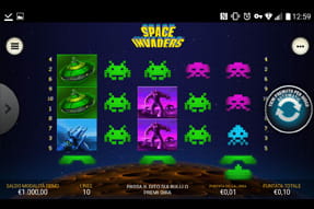 La slot Space Invaders di Casinò.com mobile.