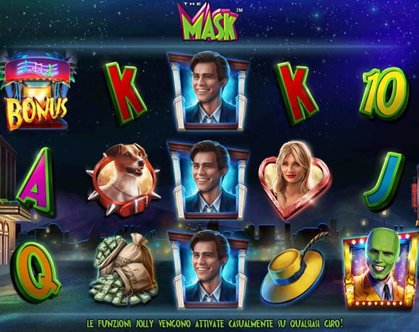 L'interfaccia di gioco della slot The Mask prodotta da NextGen.