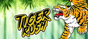 Personaggio e logo della slot Tiger Rush di Thunderkick e il logo di 888casino.